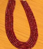 Ruby Semi Precious Stone 5 Line Beaded Necklace