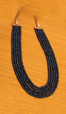 Blue Sapphire Semi Precious 5 Line Necklace 1