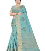 Serona fabrics women's  assam cotton silk thread and zari embroidery work  saree