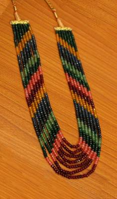 Multicolour Semi Precious 7 Line Necklace 1