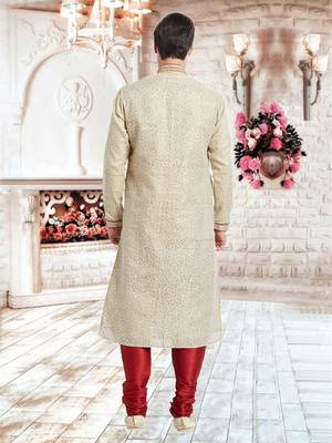 Indian Poshakh Maroon Art Silk Silk Blend Kurta Pajama 5