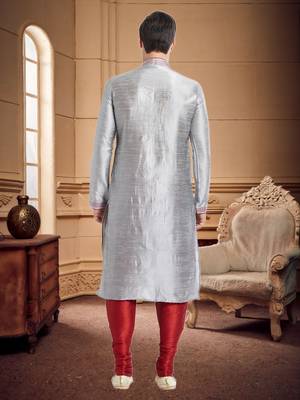 Maroon Art Silk Silk Blend Kurta Pajama 5