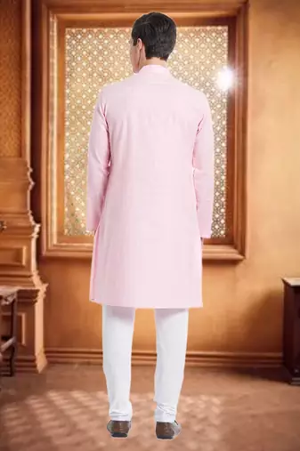 White Cotton Cotton  Kurta Pajama