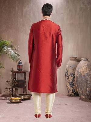Antique Art Silk Tufeeta Kurta Pajama 5