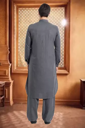 Grey Fila Fill Fila Fill Kurta Pajama