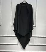 Khimar : Single Layer Triangular Diamond Instant Khimar-Hijab-Jilbab in Single Layer Black Color | Tie Back