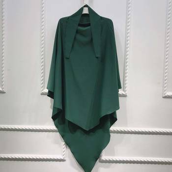 Khimar : Single Layer Triangular Diamond Instant Khimar-Hijab-Jilbab in Single Layer Green Color | Tie Back 1