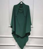 Khimar : Single Layer Triangular Diamond Instant Khimar-Hijab-Jilbab in Single Layer Green Color | Tie Back