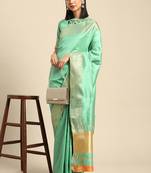 Serona fabrics women's cotton silk sequine embroidery work party wear saree