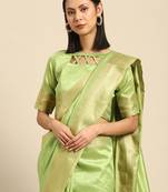 Serona fabrics women's cotton silk sequine embroidery work party wear saree