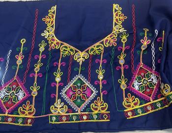WHITE THREAD EMBROIDERED WITH MIRROR WORK VISCOSE RAYON TRADITIONAL NAVRATRI GARBA FESTIVAL SEMI STITCHED LEHENGA CHOLI 6