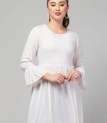 Long Top In Rayon Fabric With Bell Sleeves