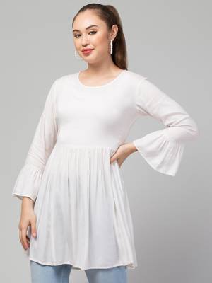 Long Top In Rayon Fabric With Bell Sleeves 2