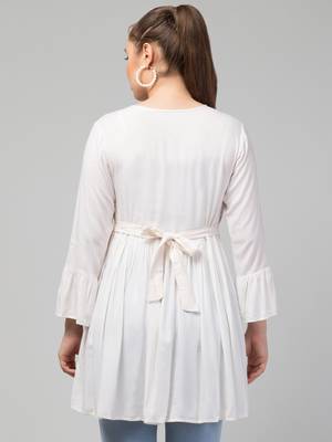 Long Top In Rayon Fabric With Bell Sleeves 5