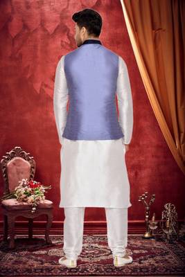 Grey Kurta Art Silk Kurta Pajama 4
