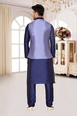 Grey Kurta  Art Silk Kurta Pajama 4