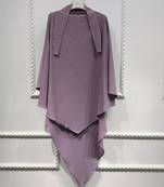 Khimar : Single Layer Triangular Diamond Instant Khimar-Hijab-Jilbab in Single Layer Light Purple Color | Tie Back