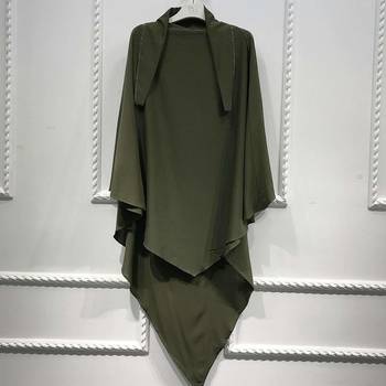 Khimar : Single Layer Triangular Diamond Instant Khimar-Hijab-Jilbab in Single Layer Amy Green Color | Tie Back 1
