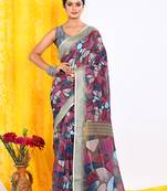 SEMI DIGITAL PRINT SAREE