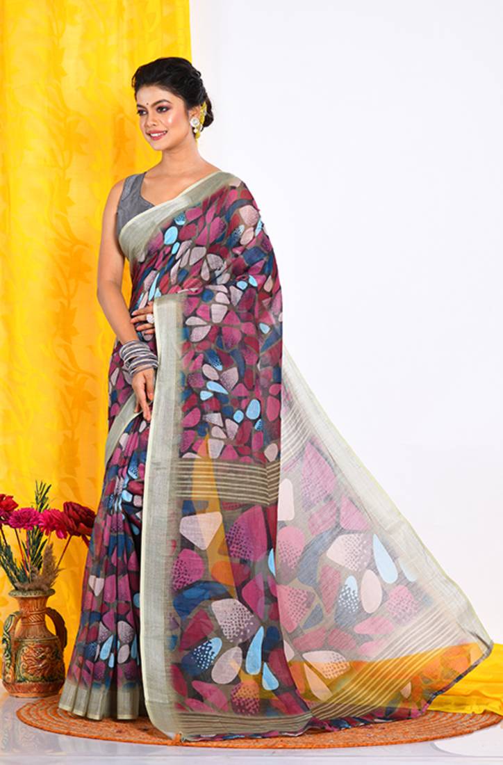 SEMI DIGITAL PRINT SAREE