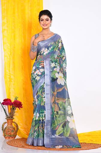 SEMI DIGITAL PRINT SAREE