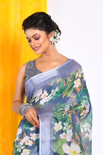 SEMI DIGITAL PRINT SAREE