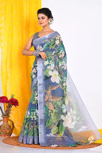 SEMI DIGITAL PRINT SAREE