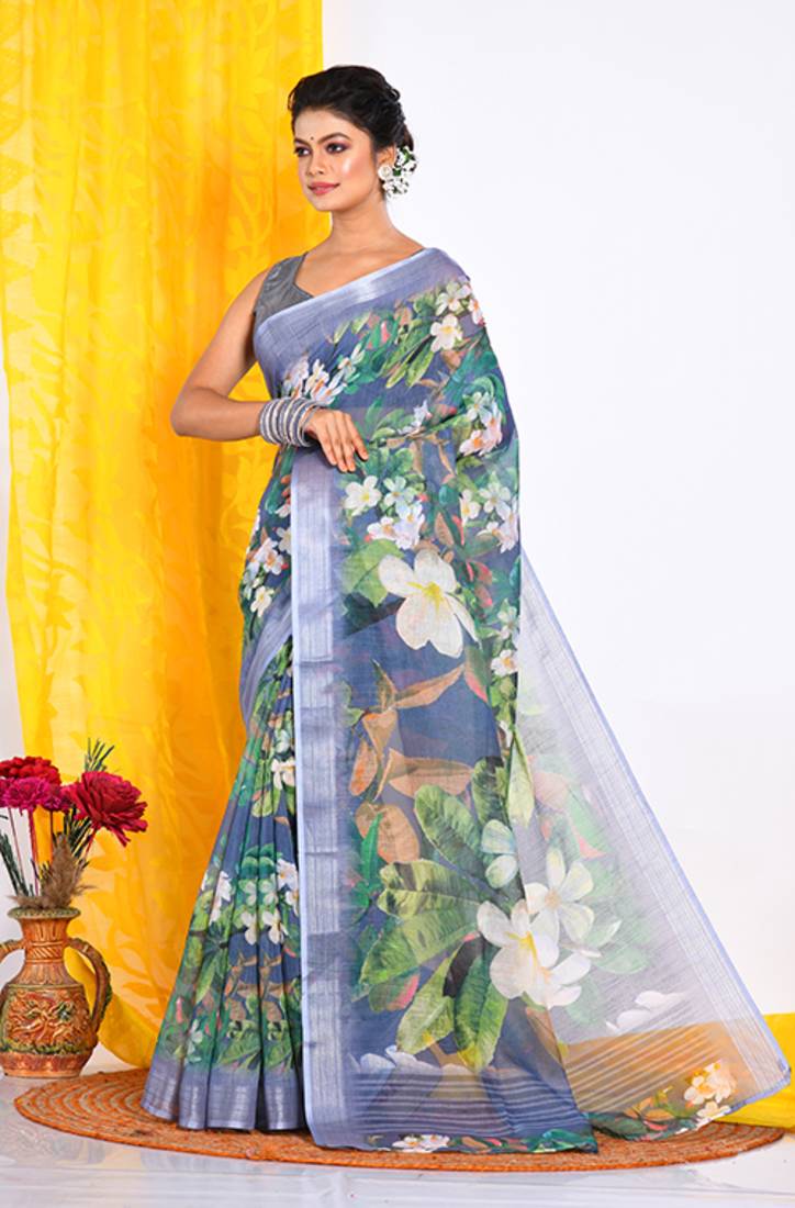 SEMI DIGITAL PRINT SAREE