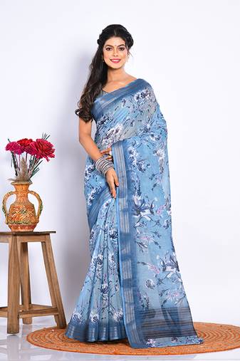 SEMI DIGITAL PRINT SAREE