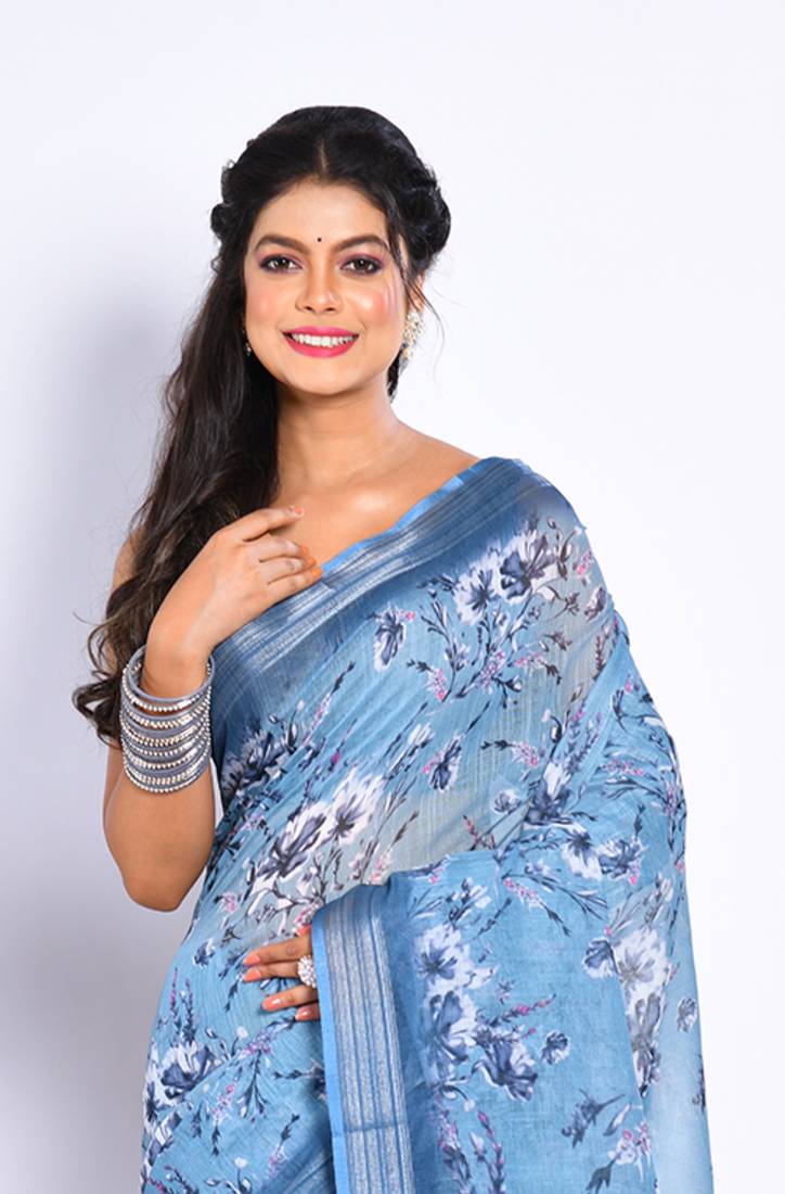 SEMI DIGITAL PRINT SAREE