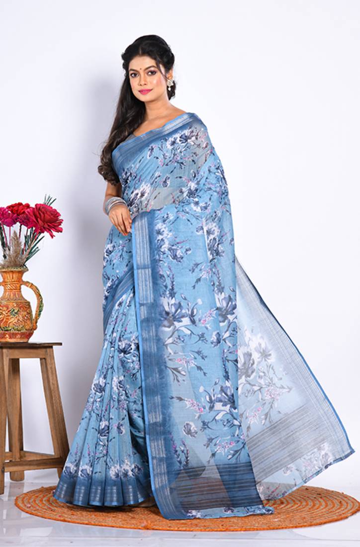 SEMI DIGITAL PRINT SAREE