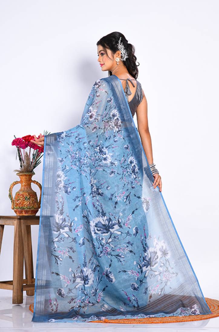 SEMI DIGITAL PRINT SAREE