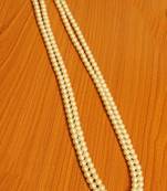 2 Line Pearl Long Necklace Set
