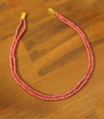 Peach Colour Two Line Semi Precious Stone Necklace