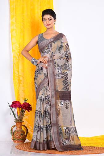SEMI DIGITAL PRINT SAREE