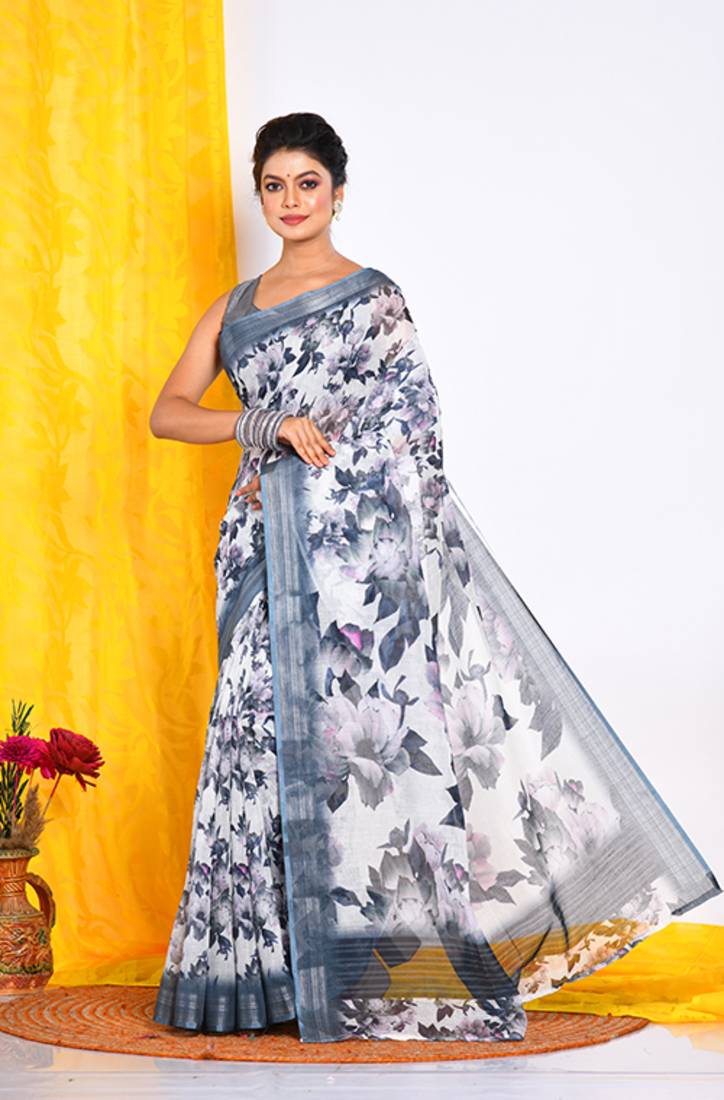SEMI DIGITAL PRINT SAREE