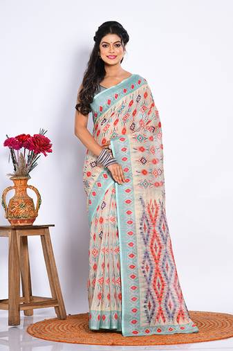 SEMI DIGITAL PRINT SAREE