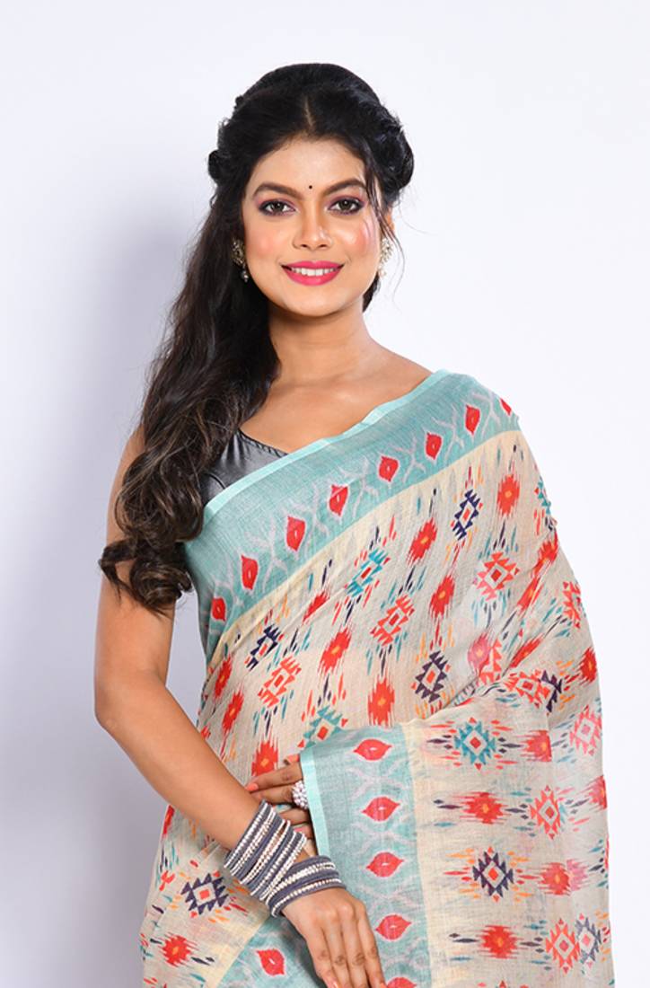 SEMI DIGITAL PRINT SAREE