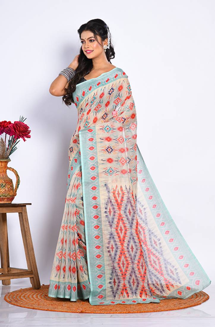 SEMI DIGITAL PRINT SAREE