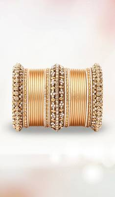 Set Of 2 Bridal Matte Textured Bangle Set 4