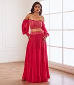 Fuscia croptop and sharara set