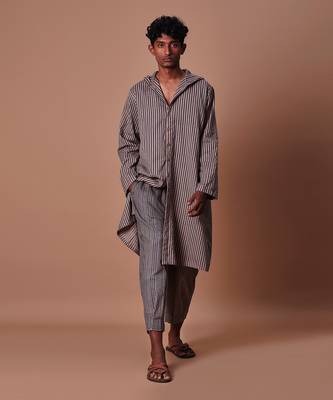 Grey striped trousers 1