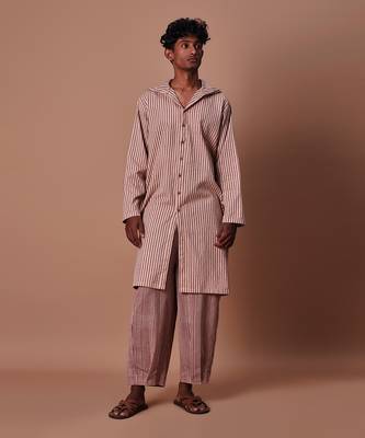Mauve striped trousers 2