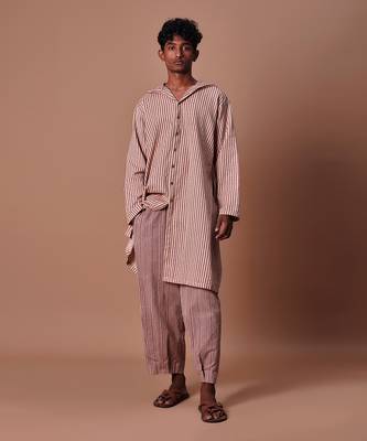 Mauve striped trousers 4