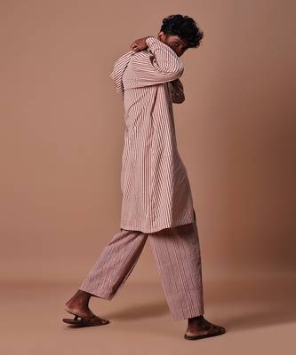 Mauve striped trousers 5