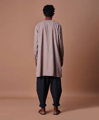 Grey side buttoned kurta 2