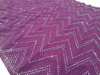 Wine Faux Georgette Mirror Work And Thread Embroidered Lehenga Choli 6