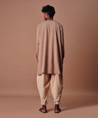 Brown side buttoned kurta set 4