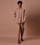 Brown placket shirt