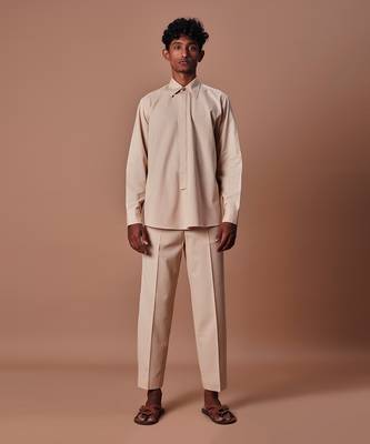 Beige placket shirt 1
